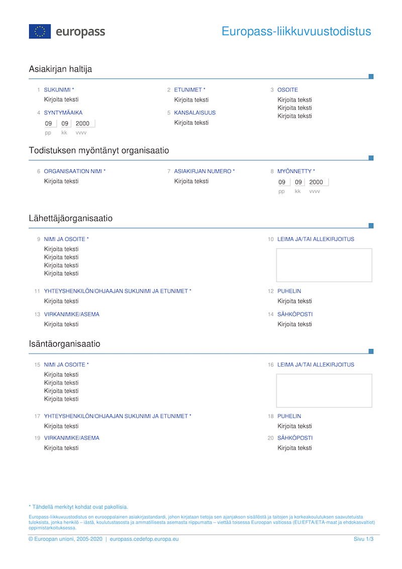 Europass cv